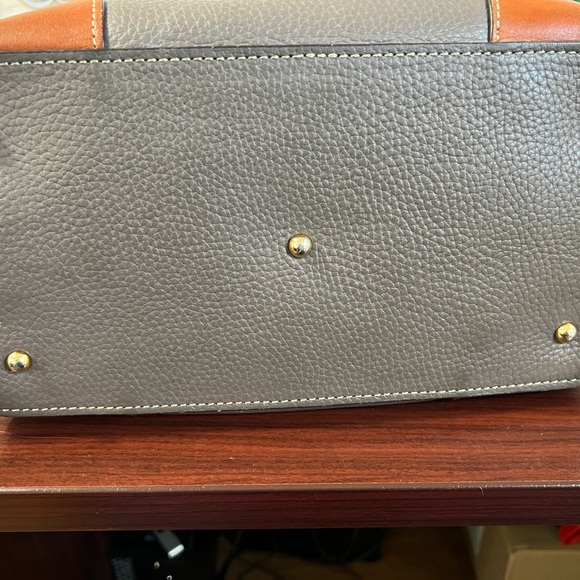 Dooney & Bourke Gray and Tan Leather Tote - Picture 2 of 5